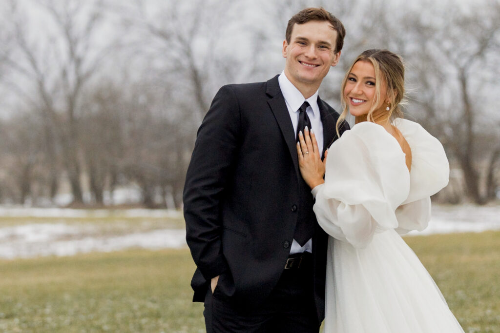 Beautiful bride in custom dress